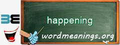 WordMeaning blackboard for happening